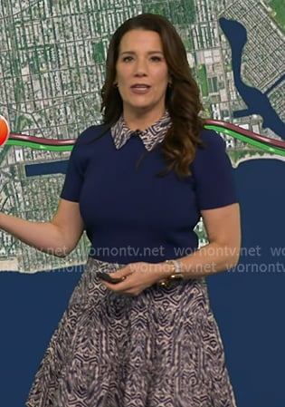 Heather’s blue print collared dress on Good Morning America
