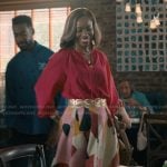 Helen's abstract print skirt on Sweet Magnolias