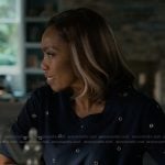 Helen's black studded top on Sweet Magnolias