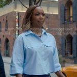 Helen’s light blue cropped shirt on Sweet Magnolias