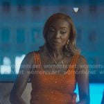 Helen’s orange beaded knit tank on Sweet Magnolias