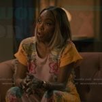 Helen’s yellow floral top and pants on Sweet Magnolias