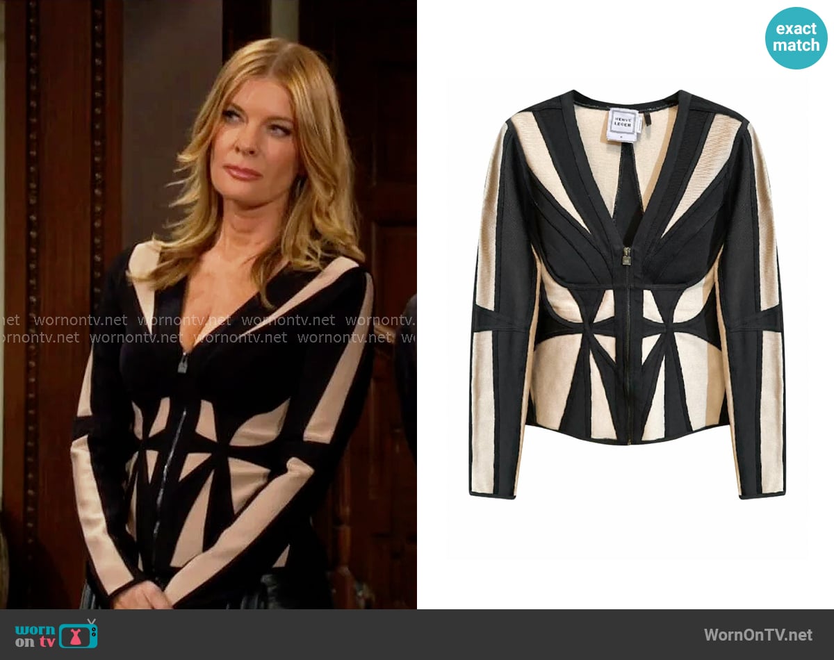 Herve Leger Rylee Top worn by Phyllis Summers (Michelle Stafford) on The Young and the Restless