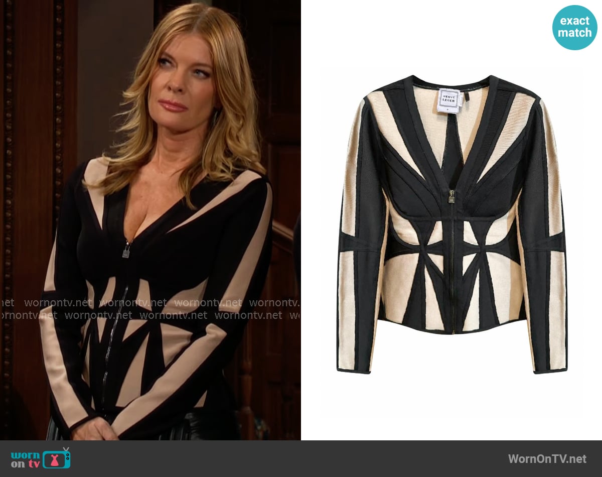 Herve Leger Rylee Top worn by Phyllis Summers (Michelle Stafford) on The Young and the Restless