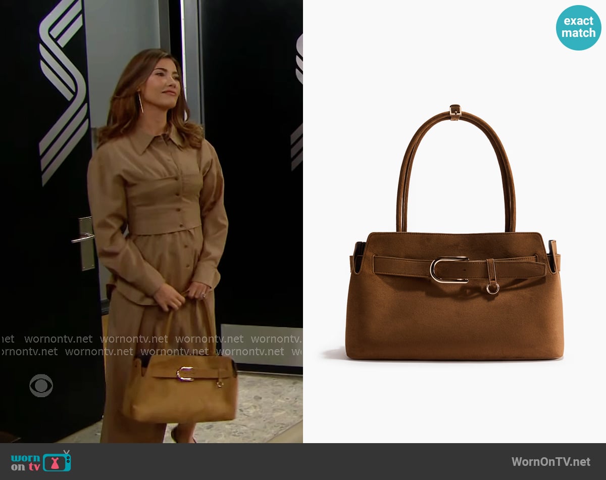 H&M Strap Detail Tote Bag worn by Steffy Forrester (Jacqueline MacInnes Wood) on The Bold and the Beautiful