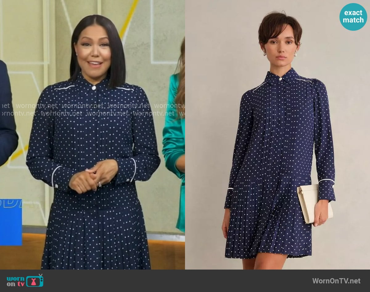Hobbs Francesca Spot Dress worn by Stephanie Ramos on Good Morning America