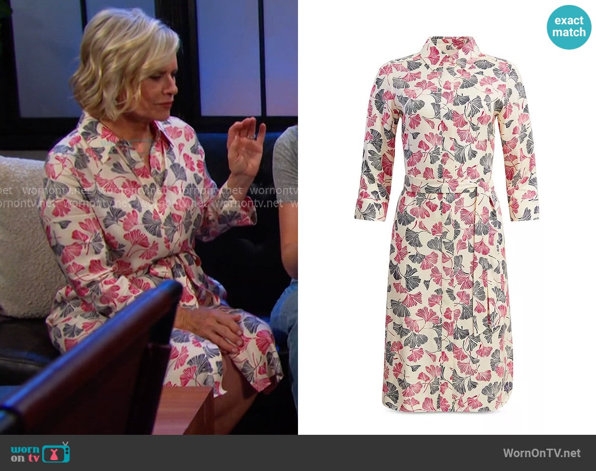Kayla’s ivory printed shirtdress on Days of our Lives Kayla’s ivory printed shirtdress on Days of our Lives