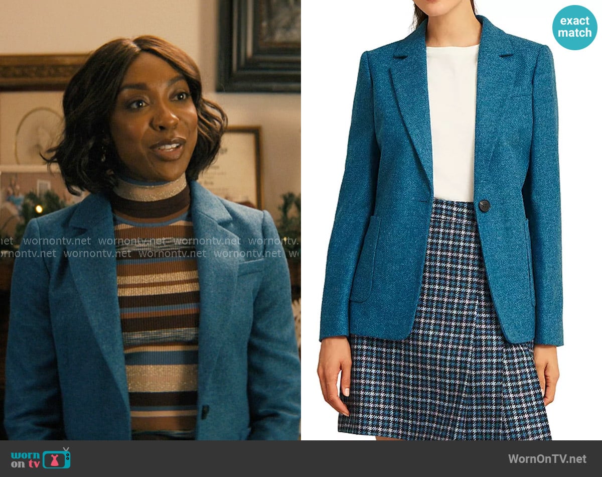 Hobbs Lilla Wool Jacket in Blue worn by Kate Woodson (Ego Nwodim) on Not Suitable For Work