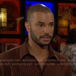 Holden's brown pinstripe shirt on The Young and the Restless