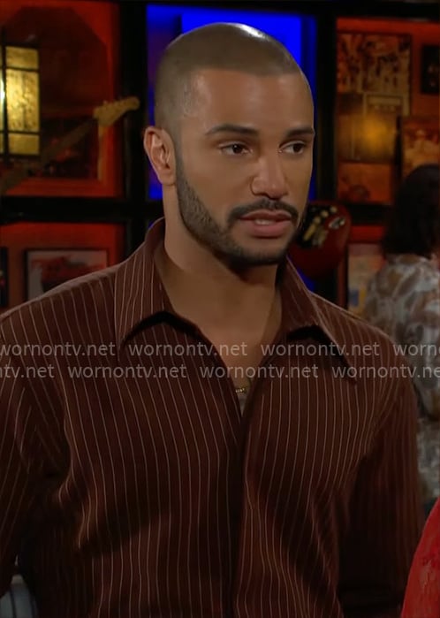 Holden’s brown pinstripe shirt on The Young and the Restless