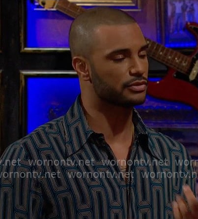 Holden’s rectangles print shirt on The Young and the Restless