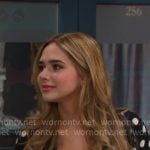 Holly’s black polka dot short sleeve cardigan on Days of our Lives