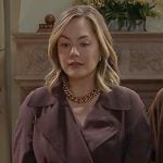 Hope’s brown trench dress on The Bold and the Beautiful