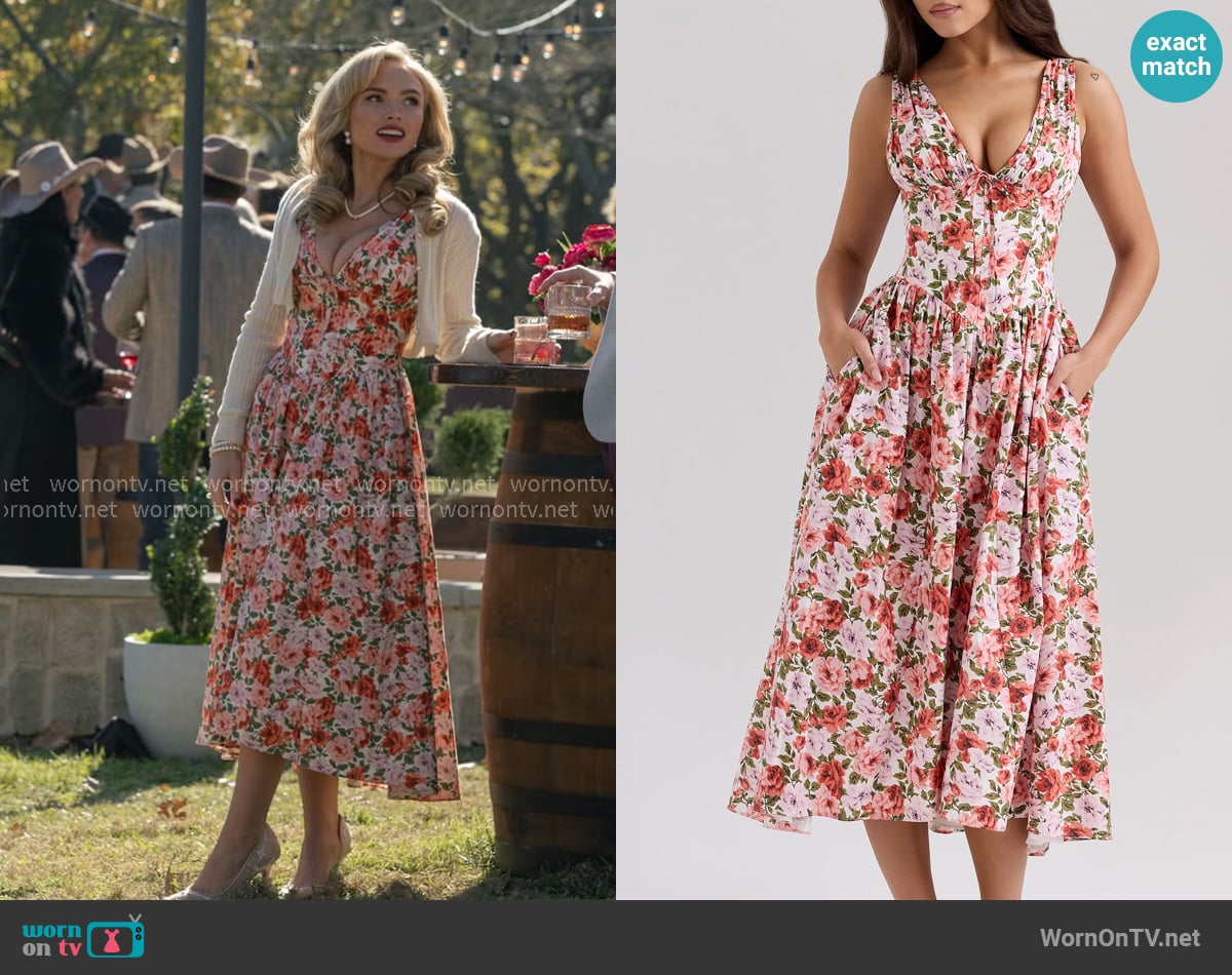 House of CB Emmelina Floral Dress worn by Oreana (Natalie Alyn Lind) on Dutton Ranch