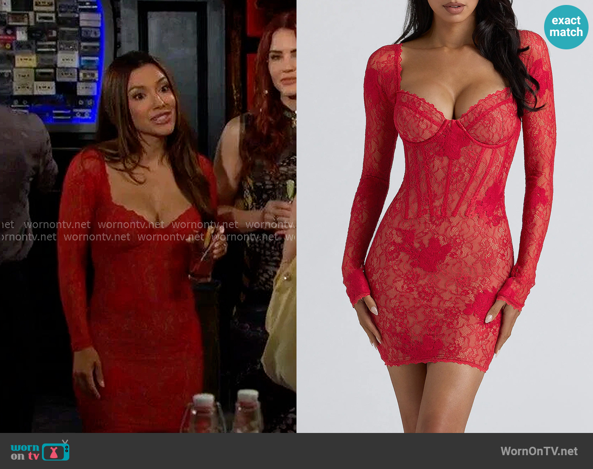 House of CB Lucienne Mini Dress worn by Audra Charles (Zuleyka Silver) on The Young and the Restless