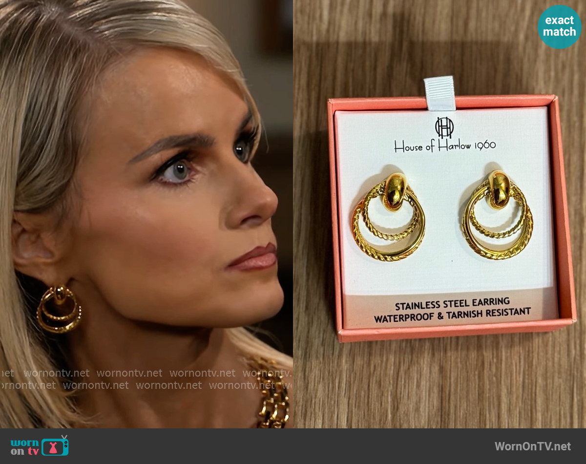 House of Harlow 1960 Rope Knot Knocker Earrings worn by Vanessa McBride (Lauren Buglioli) on Beyond the Gates