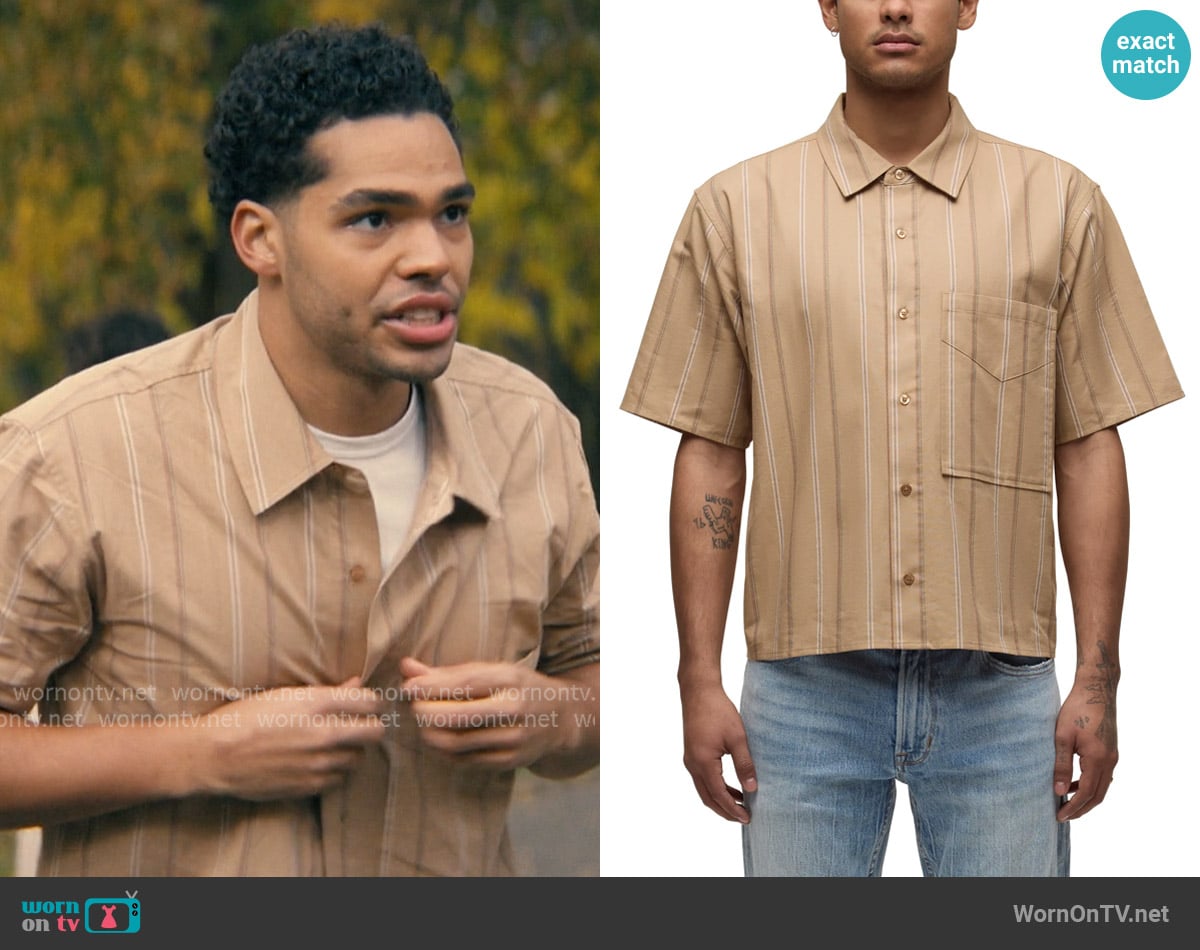 Hudson Jeans Rex Short Sleeve Cotton Button-Up Shirt worn by Kel Washington (Nicholas Duvernay) on Not Suitable For Work