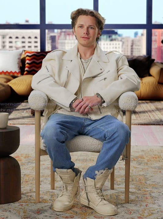 Hudson’s white confessional jacket on Next Gen NYC