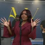 Inayah’s red pinstripe blazer dress on Today