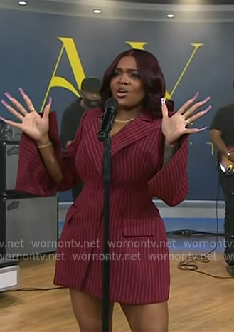 Inayah’s red pinstripe blazer dress on Today
