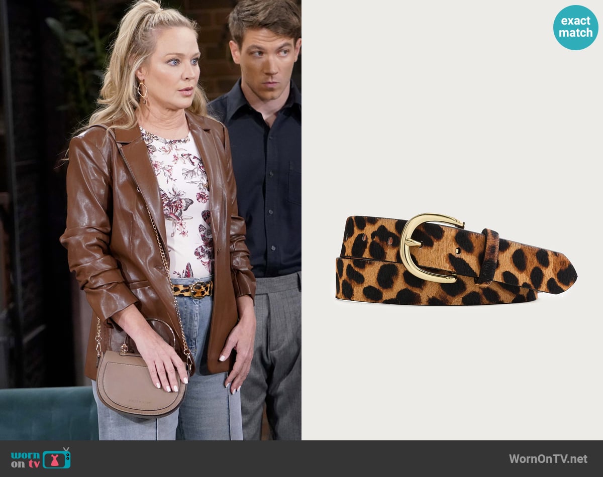 J. Crew Calf Hair Belt in Leopard worn by Sharon Newman (Sharon Case) on The Young and the Restless