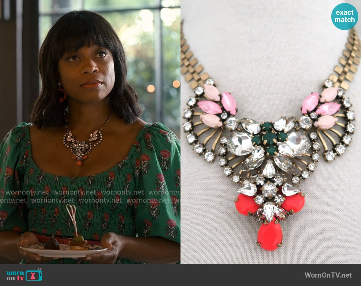 J. Crew Crystal Fan statement necklace