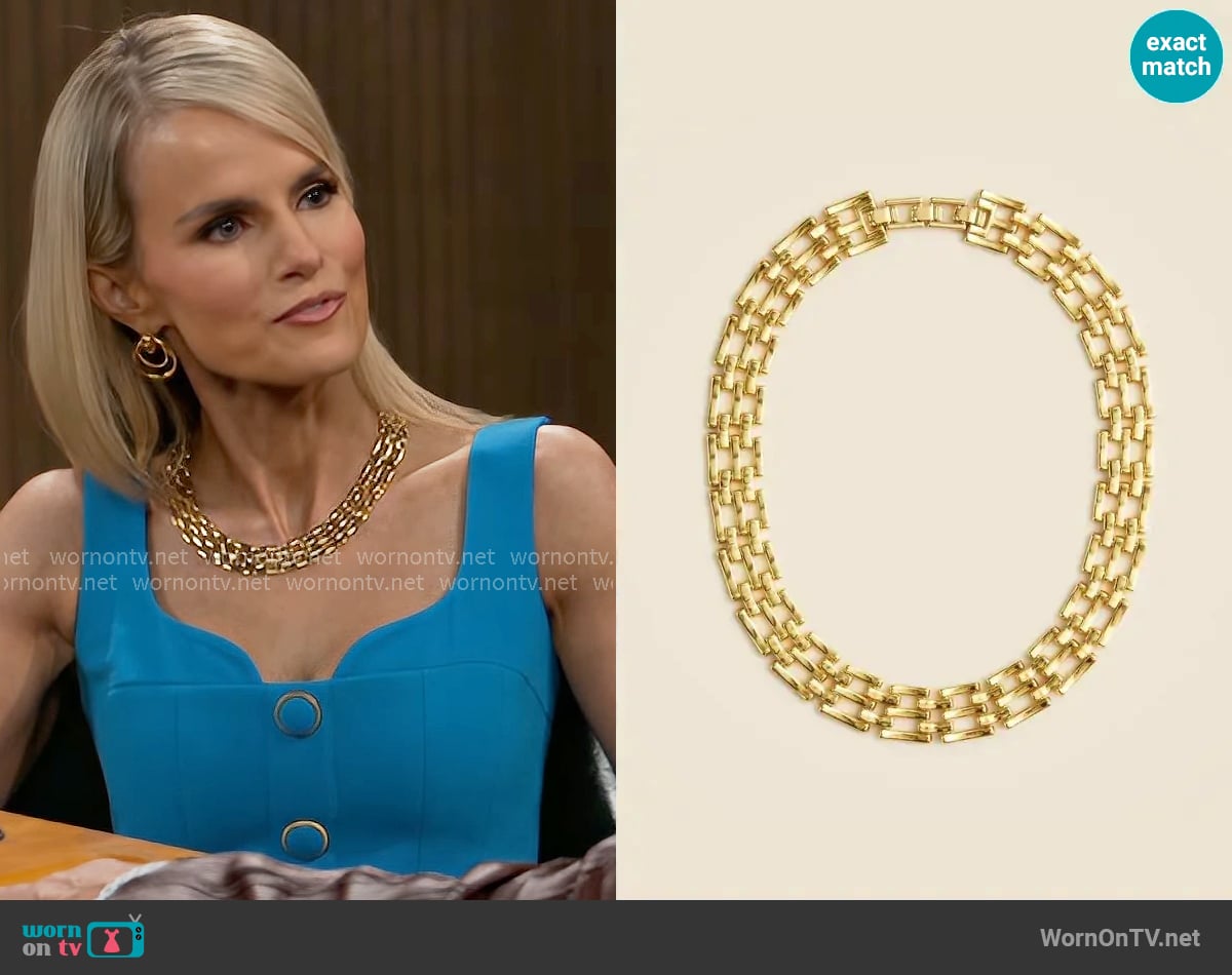 J. Crew Watchband chain necklace worn by Vanessa McBride (Lauren Buglioli) on Beyond the Gates