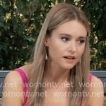 Jacinda's pink ring cutout bikini and printed sarong on General Hospital