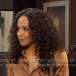 Jada’s brown silk button down shirt on Days of our Lives