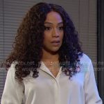 Jada’s white shirt and straight jeans on Days of our Lives
