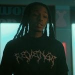 Jake’s black graphic tee on The Chi
