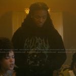 Jake’s graphic black hoodie on The Chi