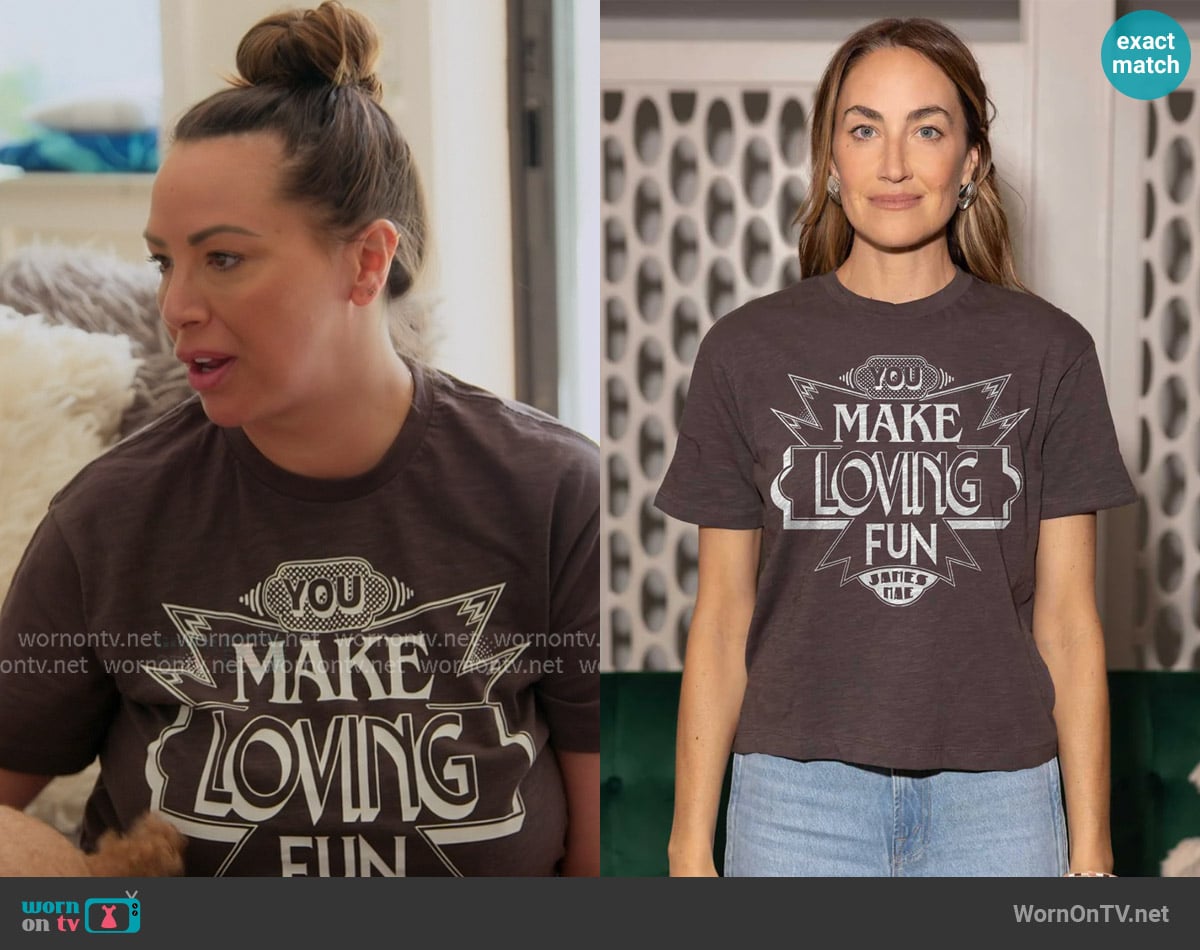 James Mae You Make Loving Fun Tee in black worn by Kristen Doute on The Valley