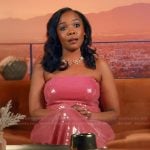 Jasmine’s pink sequin confessional dress on The Valley