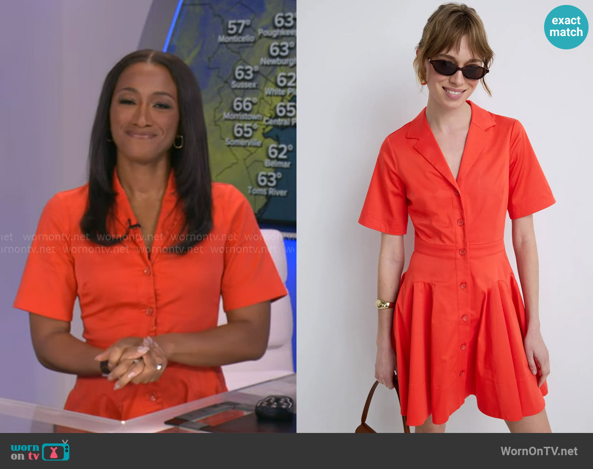 Jason Wu Short Sleeve Shirt Dress worn by Brittany Bell on Good Morning America