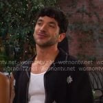 Javi’s black embroidered short sleeve shirt on Days of our Lives