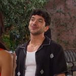 Javi’s black embroidered short sleeve shirt on Days of our Lives