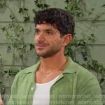 Javi’s green pointelle knit shirt on Days of our Lives