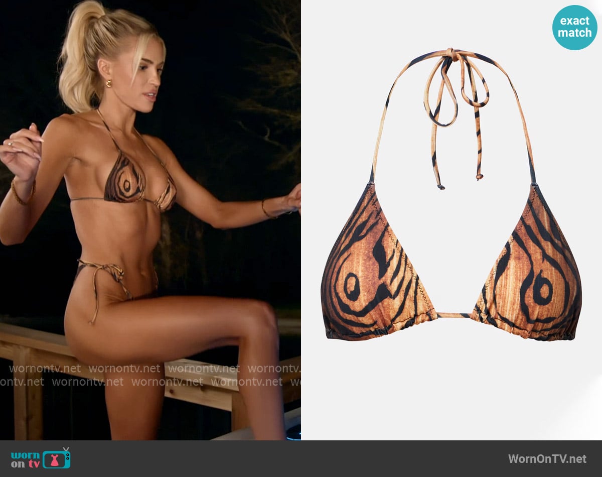 Jean Paul Gaultier Trompe l’oeil bikini top worn by Allie Eklund on The McBee Dynasty Real American Cowboys