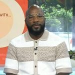 Jeezy’s knit stripe short sleeve shirt on Today