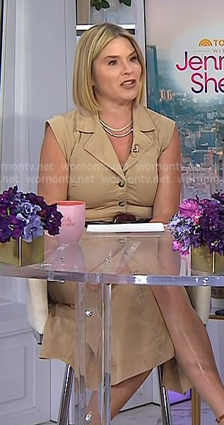 Jenna’s beige sleeveless shirtdress on Today