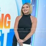 Jenna’s black peplum halter top and polka dot lace inset skirt on Today