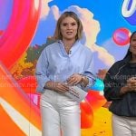 Jenna's blue shirt and white patch pocket jeans on Today