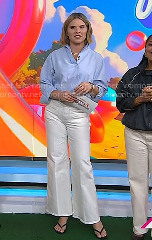 Jenna’s blue shirt and white patch pocket jeans on Today