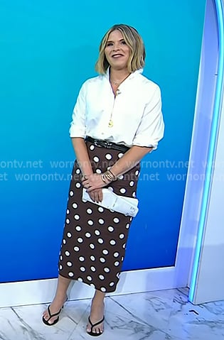 Jenna’s brown polka dot pencil skirt on Today