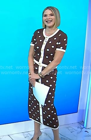 Jenna’s brown polka dot top and skirt on Today
