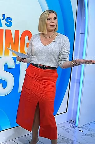 Jenna’s red slit skirt on Today