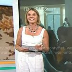 Jenna’s white belted sleeveless jumpsuit on Today