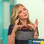 Jennifer Coffey's navy and grey colorblock dress on CBS Mornings