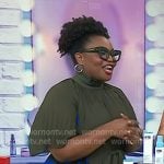 Jessica Cruel’s army green pleated dress on Today